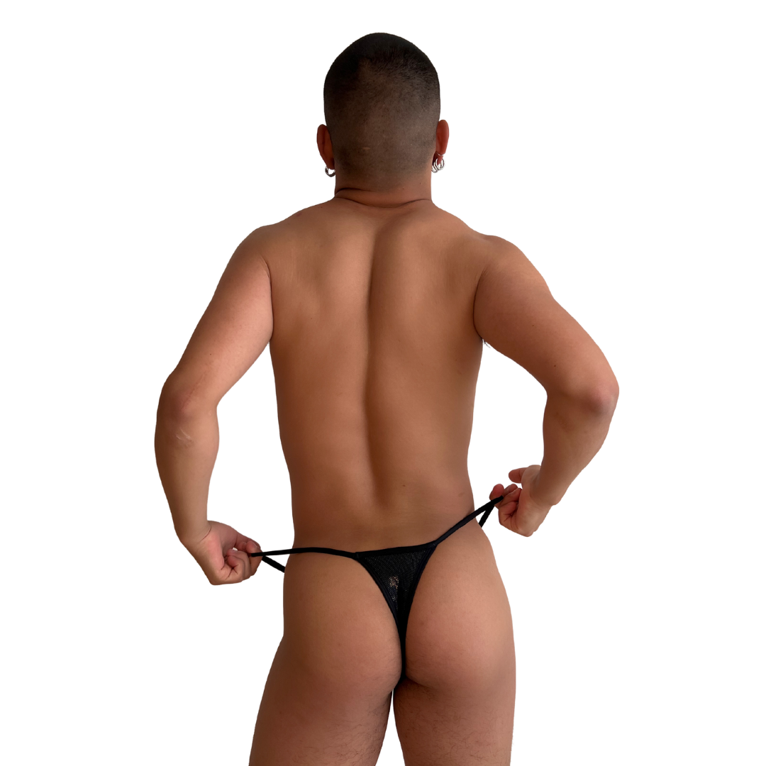 Latin Thong Black Shine