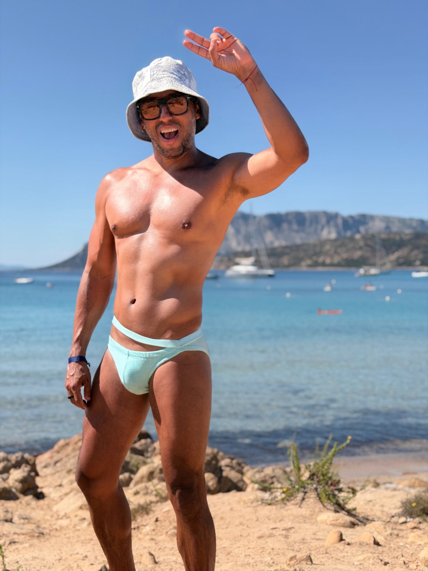 GODO Bikini Monaco Mint — men's low-rise body-defining limited edition swimwear
