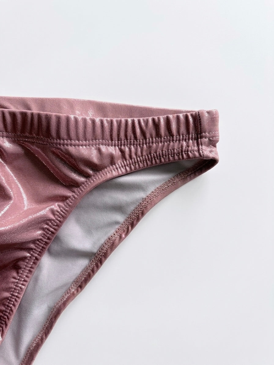 Men's signature shine bikini by GODO — metallic sensual beach swimwear