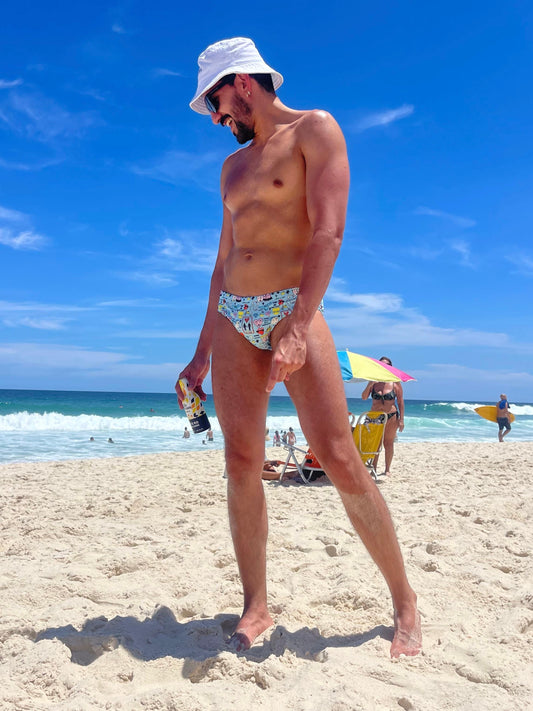 swimwear Blue Icon on the beach